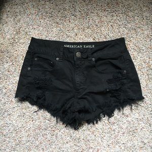 American Eagle Black High Waisted Shorts
